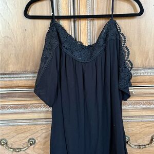 Gypsies & Moondust Black Lace Off-Shoulder Blouse